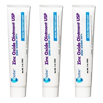 Globe Zinc Oxide Ointment 20%| 2 Ounce Tube (3 Pack) (Total 6 oz) | Advanced Skin Protection | for D...