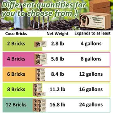 Legigo 6 Pack Premium Coco Coir Brick for Plants