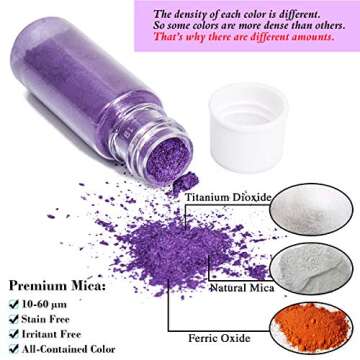 Mica Powder for Epoxy Resin, 32 Colors Mica Pigment Powder Set for Resin Art, Lip Gloss, Soap Making Dye, Slime and DIY Craft (5g/0.18oz Each Bottle)