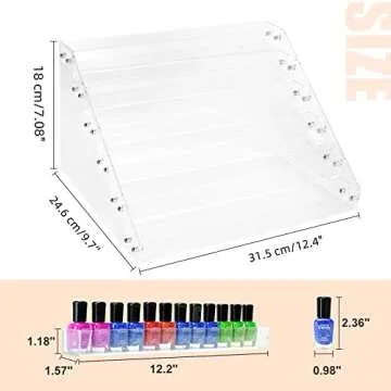 FFowcye 6 Tier Acrylic Nail Polish Organizer Rack