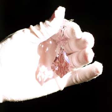 20pcs Maple Leaf Crystal Chandelier Prism Replacement Pendant Connected Glass Octagon Beads Chain for Chandelier Christmas Decoration 38mm (Pink)