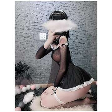 SINROYEE Sexy maid costume Bras for women Cosplay outfit Sexy outfits Panties sets for women Within Lovely (7500)