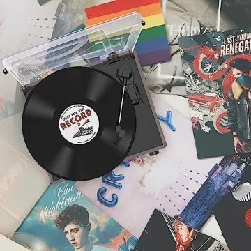 WOCKODER Vintage Vinyl Record Player with Bluetooth and Speakers