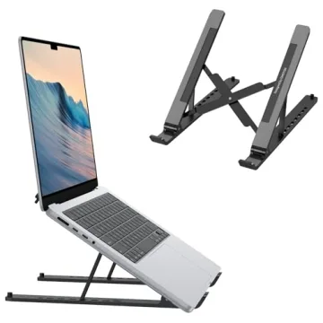OMOTON Portable Laptop Stand for Desk - Ergonomic 7-Level Adjustable Holder