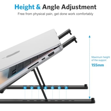 OMOTON Ergonomic Portable Laptop Stand - 7 Adjustable Levels