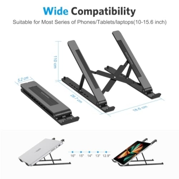 OMOTON Ergonomic Portable Laptop Stand - 7 Adjustable Levels