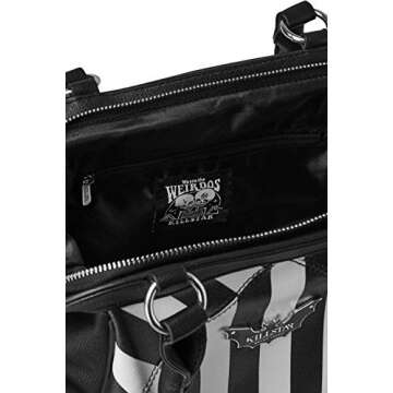 Killstar womens Never Trust the Living Bat Striped Gothic Punk Handbag Purse KSRA001298