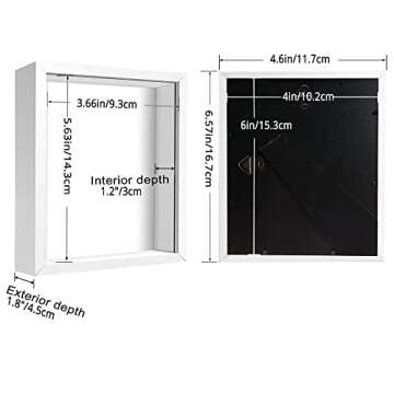 TOUYINGER 4x6 Small Shadow Box Frame Display Case, Display Case Box For Memorabilia, Medal, Wedding ...