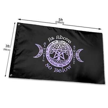 Wicca As Above So Below Flag - 3x5 Ft Durable Garden Decoration