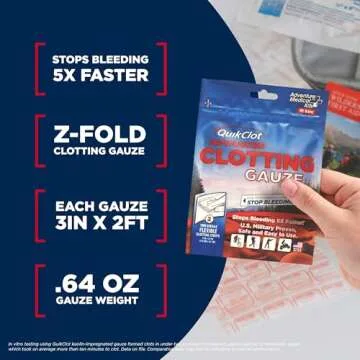 Adventure Medical Kits QuikClot Gauze - Essential Emergency Bleeding Control