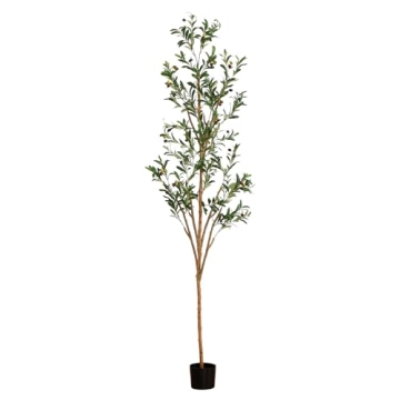 Nearly Natural Olive Tree Artificial Indoor 7FT Tall Silk Faux Olive Tree for Home and Office Decor,...