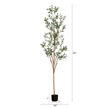 Nearly Natural 7FT Tall Olive Tree for Home Decor