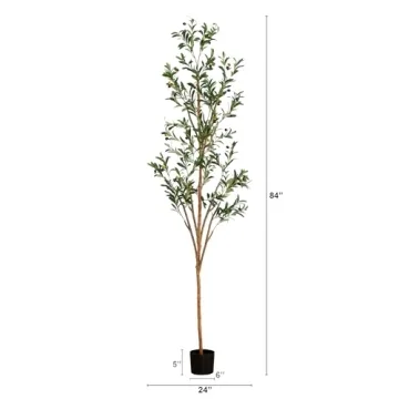Nearly Natural 7FT Tall Olive Tree for Home Decor