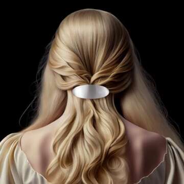 CustomyLife 2pcs 3inch French Metal Oval Hair Barrettes for Women, Non-Slip Simple Large Hair Clip, Vintage Gold Silver Wedding Prom Formal Hair Accessories for Women Girls Long Thick Hair