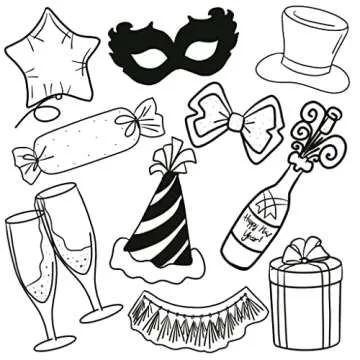 LILIAO Happy New Year Cookie Cutter Set - 10 Piece - Wedding/Birthday Party Biscuit Cutters - Stainless Steel - by J.Cookiesart