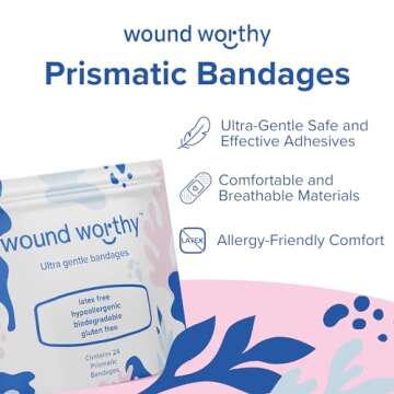 Wound Worthy Prismatic Ultra Gentle Bandages - Advanced Healing with Bordered Foam Dressing, Ultra-G...