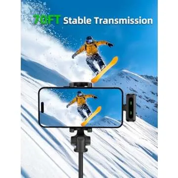 AXUAXU New Wireless Lavalier Microphone for iPhone, iPad, USB-C, 2 PCS Tiny Lapel Mic with Adapter, Bluetooth TikTok, Social Media Microphones for Vlogging, Recording Filming Blogger