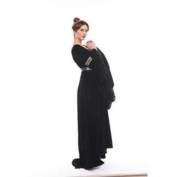 NSPSTT Medieval Dress Women Queen Costume Renaissance Irish Over Dress Halloween Costume Velvet Black Medium