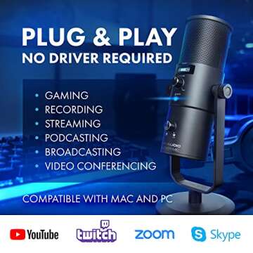 M-Audio Uber Mic | Professional USB Microphone With Switchable Polar Patterns and Integrated Headpho...