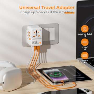 TESSAN Universal Travel Adapter with 4 USB Ports