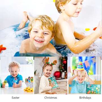 Dino Egg Bath Bombs for Kids - XL Bath Bombs with Surprise Toys Inside, Dinosaur Toys Natural Bath Bomb Bubble Bath Kids,Fizz Bathbombs Gift Set for Christmas Easter Birthday, Gift for Boys Girls