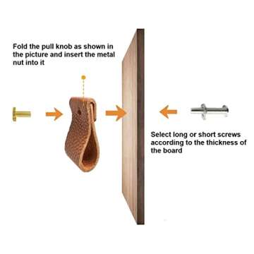 DanceShift Dresser Drawer Knobs, 12 Pack Leather Pulls Cabinet Furniture Knobs Pulls Wardrobe Door Handle Pulls Knob for Dresser Drawers Cabinet (Brown)