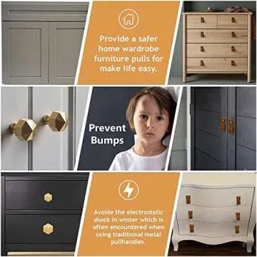 DanceShift Dresser Drawer Knobs, 12 Pack Leather Pulls Cabinet Furniture Knobs Pulls Wardrobe Door Handle Pulls Knob for Dresser Drawers Cabinet (Brown)