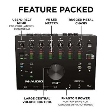 M-Audio AIR 192x14 - USB Audio Interface for Studio Recording with 8 In and 4 Out, MIDI Connectivity, and Software from MPC Beats and Ableton Live Lite