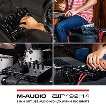 M-Audio AIR 192x14 - USB Audio Interface for Studio Recording with 8 In and 4 Out, MIDI Connectivity, and Software from MPC Beats and Ableton Live Lite