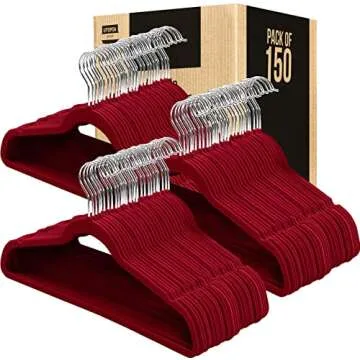 Utopia Home Velvet Hangers 150 Pack - Non-Slip & Stylish