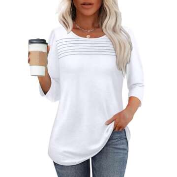 Womens 3/4 Length Sleeve Blouses - Dressy Casual Tops for Every Occasion