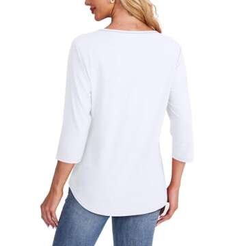 Stylish Women's 3/4 Sleeve Tops for Casual Business Wear