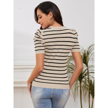 Trendy Short Sleeve Sweater for Women by AKEWEI