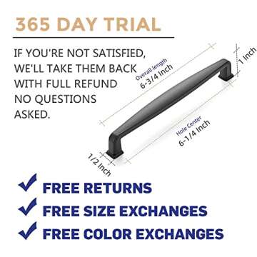 Stylish Ravinte 10 Pack Matte Black Cabinet Handles