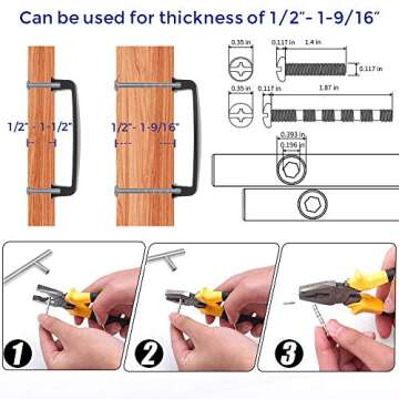 Stylish Ravinte 10 Pack Matte Black Cabinet Handles