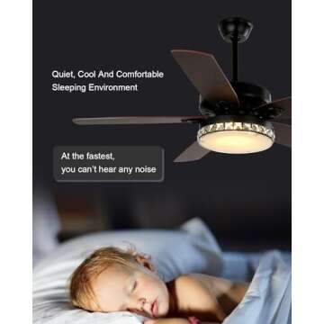 NEWHCTE Vintage Ceiling Fan with Remote and LED Lights