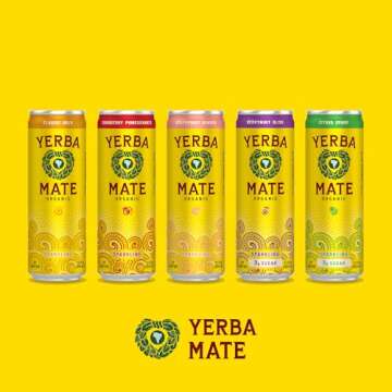 Guayakí Yerba Mate, Organic Sparkling Energy Drink Alternative, Classic Gold, 80mg Natural Plant Based Caffeine, Smooth Energy & Focus, Carbonated, 15.5 Oz (Pack of 12) (Packaging May Vary)