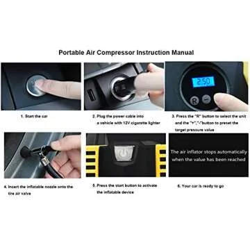 Glamore Portable Air Compressor for Quick Tire Inflation