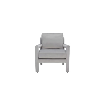 SAFAVIEH Kye Mid-Century Modern Grey Velvet Accent Chair - Elegant Comfort