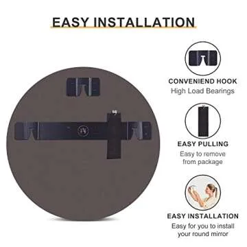 Arcus Home Round Mirror,24 Inch Frameless Circle Mirror, Wall Mirror for Bathroom, Bedroom, Living Room, Vanity, Entryway, for Modern Minimalist Farmhouse Home Decor