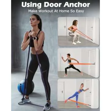 Zacro Resistance Bands, 6 Resistance Levels Pull Up Assistance Bands, Exercise Bands for Men&Women, Heavy Duty Resistance Band Set with Door Anchor, for Working Out, Muscle Training, Physical Therapy