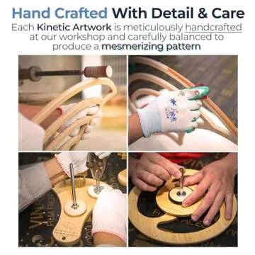 Mindsight Moving Kinetic Wall Art - Wind up to power peaceful motion (no battery) - Calming Wall Décor for Living Room, Office, Bedroom, Kitchen - Hand Crafted Wood - Ripple, Canyon Brown