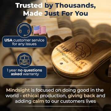 Mindsight Moving Kinetic Wall Art - Wind up to power peaceful motion (no battery) - Calming Wall Décor for Living Room, Office, Bedroom, Kitchen - Hand Crafted Wood - Ripple, Canyon Brown