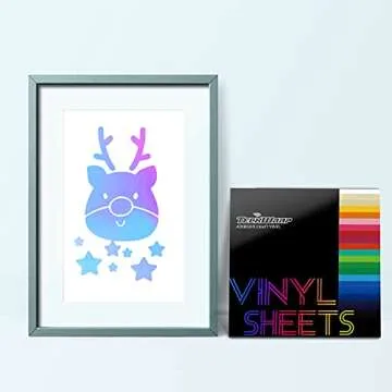 TECKWRAP Holographic Chrome Adhesive Vinyl Sheets 12" x 12" 14 Sheets/Pack for DIY Craft, Arts with 7 Colors (Opal White,Green Malachite,Peacock Blue,Beige Orange, Hyacinth Blue,Yellow Pink,Hot Pink)