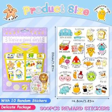 900PCS Funny Punny Reward Stickers for Kids Motivational Stickers Inspiration Positive Accents Teach...