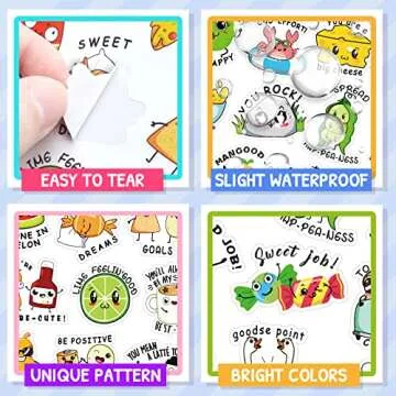 900PCS Funny Punny Reward Stickers for Kids Motivational Stickers Inspiration Positive Accents Teacher Supplies Stickers for Classroom Cute Cartoon Incentive Labels School Stickers for Students Chart