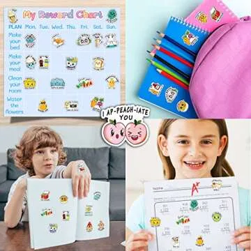 900PCS Funny Punny Reward Stickers for Kids Motivational Stickers Inspiration Positive Accents Teacher Supplies Stickers for Classroom Cute Cartoon Incentive Labels School Stickers for Students Chart