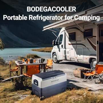 BODEGACOOLER 12 Volt Portable Refrigerator,53 Quart Car Fridge Dual Zone -4℉-68℉,50L Car Freezer APP Control,Electric Compressor Cooler 12/24V DC and 100-240V AC for RV,Camping,Travel,Truck,Vehicles