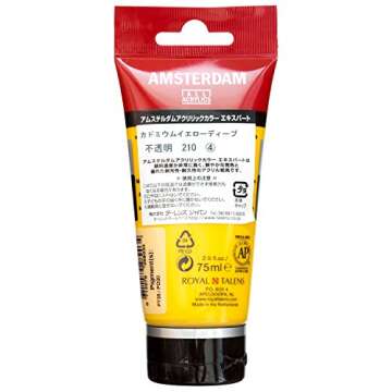 Tarens Acrylic Paint, Amsterdam Acrylic Color Expert, Cadmium Yellow Day T1911-210-0, 2.5 fl oz (75 ml)