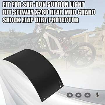 URLWALL Rear Fender, Rear Shock Absorption Mud Guard Mud Flap, Rear Shock-Absorbing Dust Cover,Rear Shock Dirt Protector for Sur-Ron Surron Light Bee X Segway X260 Dirt Bike, 11.2 × 5.3'', Black